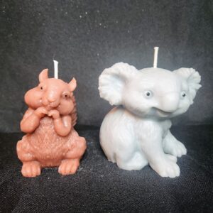 Duo de bougies écureuil et koala