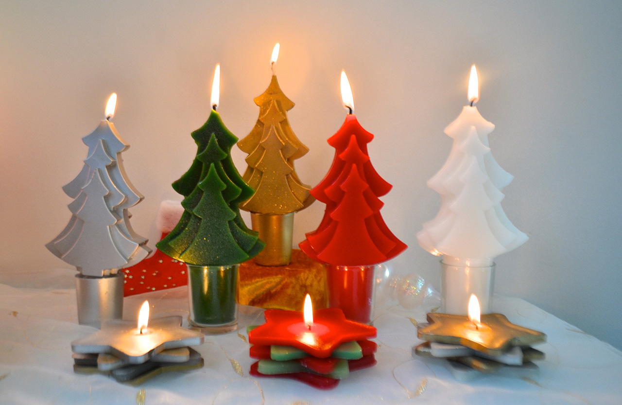 Bougies décoratives en forme de sapin de Noël avec durée de combustion de 6  heures, bougie en cire de paraffine naturelle, pour femme RYy648 (B, taille  unique) : : Cuisine et Maison